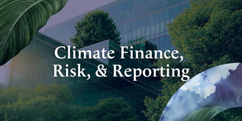 Climate Finance, Risk, & Reporting